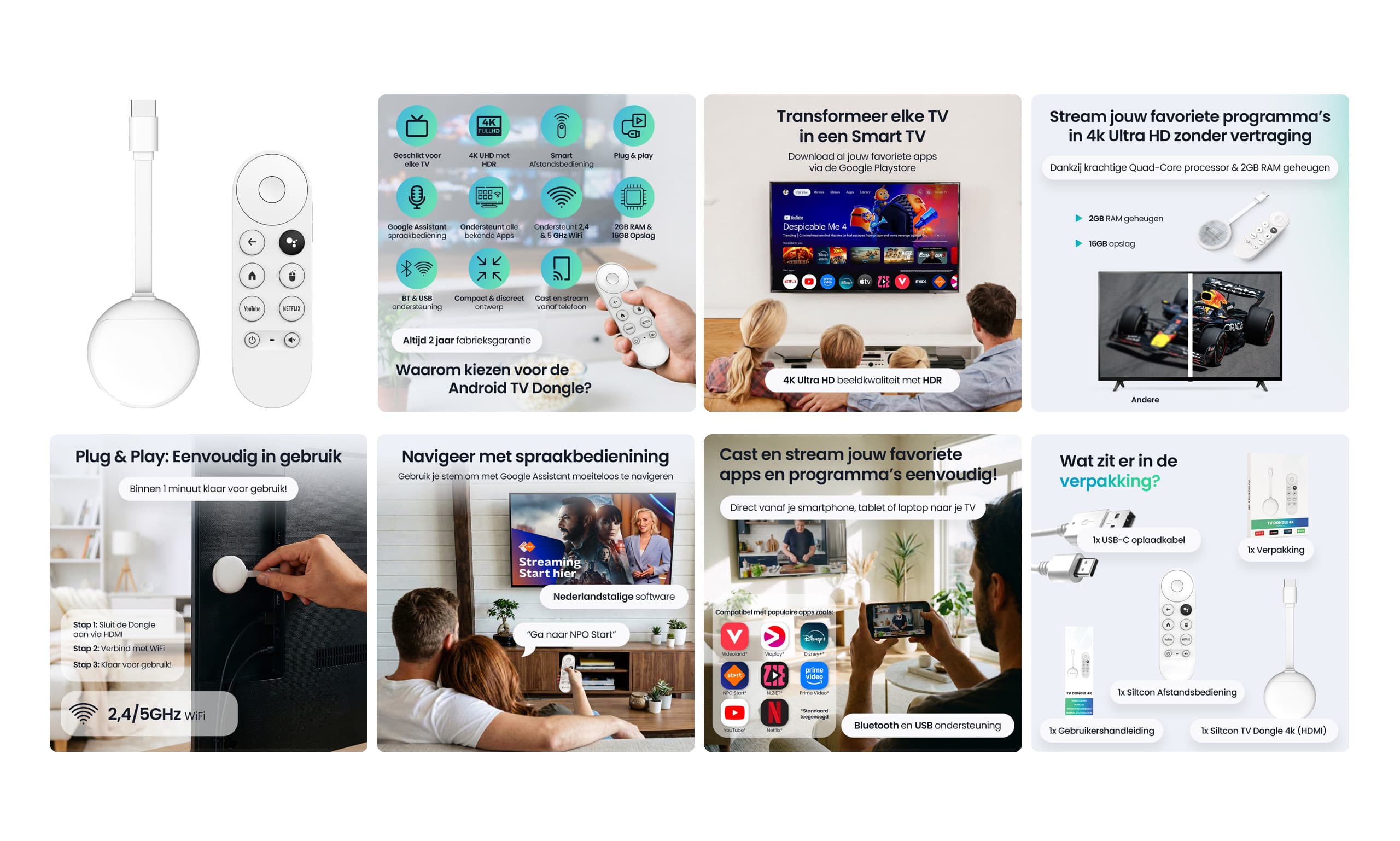 Bol.com listing design voor de Android TV Dongle 4K, huisstijl implementatie door Grayflo