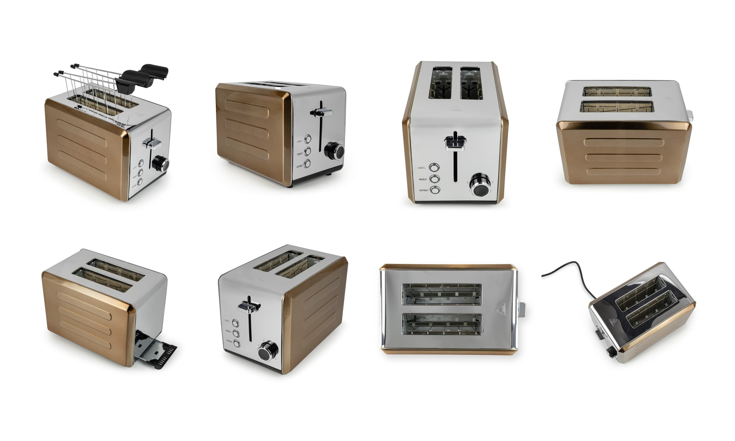 Productfotografie voor de koperen broodrooster variant