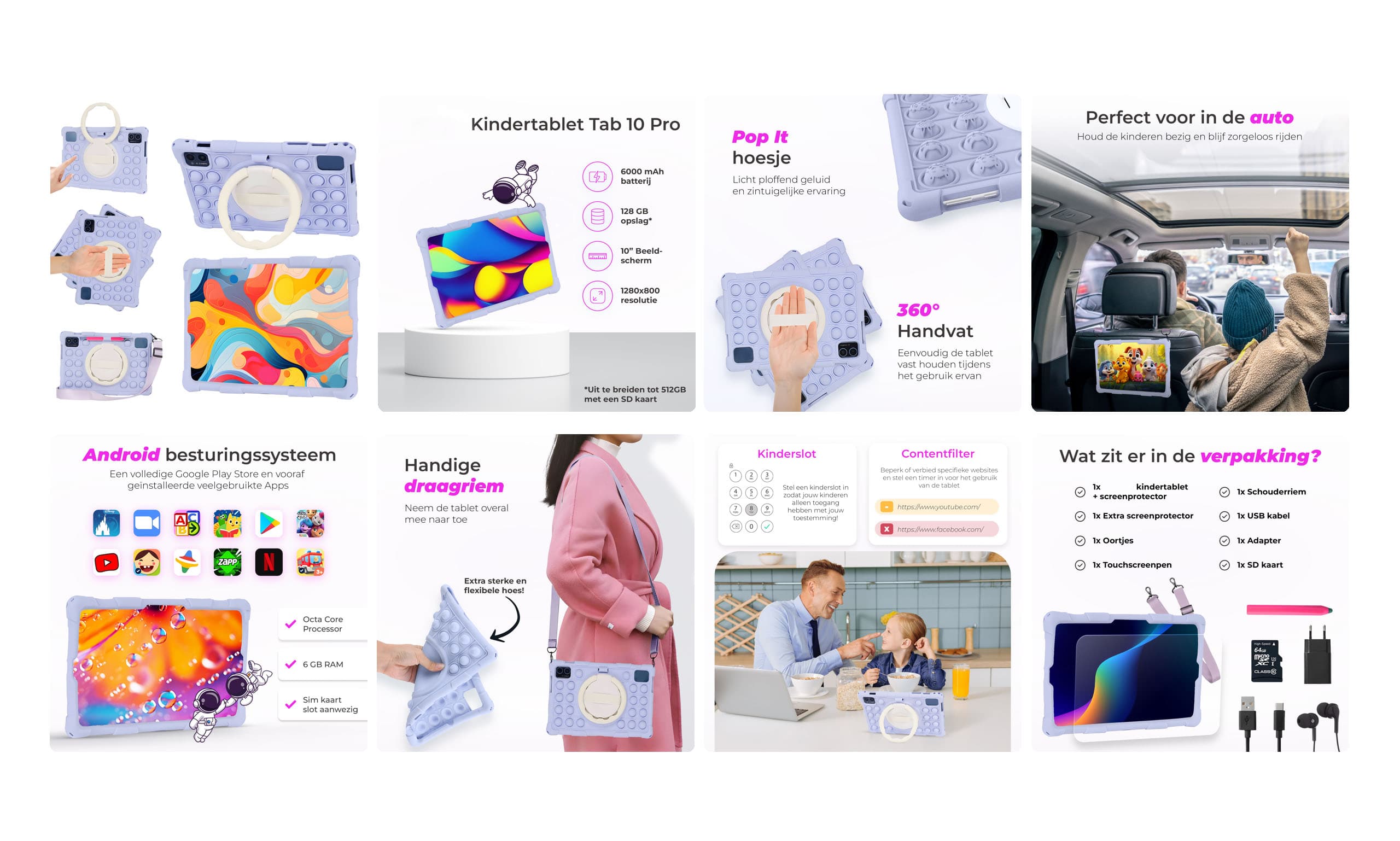 Listing design door Grayflo van een roze kindertablet voor Bol