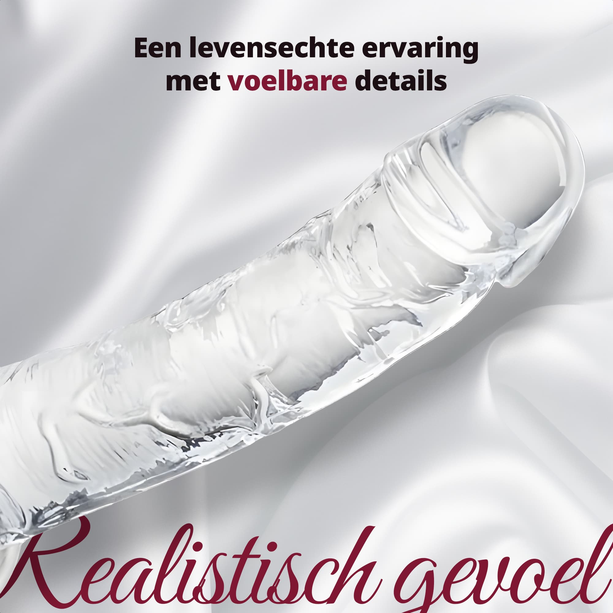 Humery - Transparante Siliconen Dildo - afbeelding 3