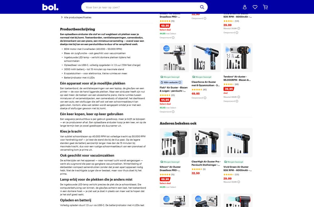 Concurrentieanalyse Bol.com producttitels